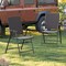 Outdoor PE Wicker Folding Chairs with Armrests and Metal Frame for Patio